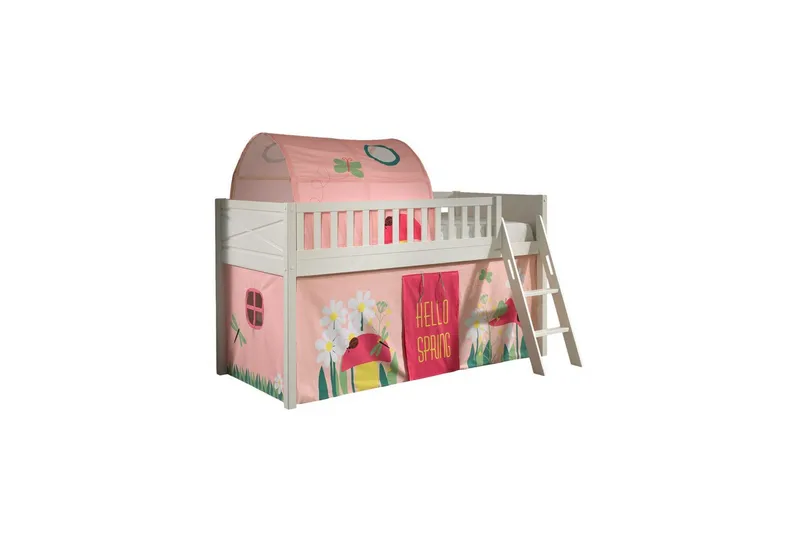 Mellanstegsäng med stege och matchande textilset (lekgardin och tunnel) Scott Vår, Vår