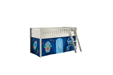 Mellanstegsäng med stege och matchande textilset (lekgardin) Scott Astro - Astro - Möbler - Barnmöbler - Barnsäng & juniorsäng - Hussäng