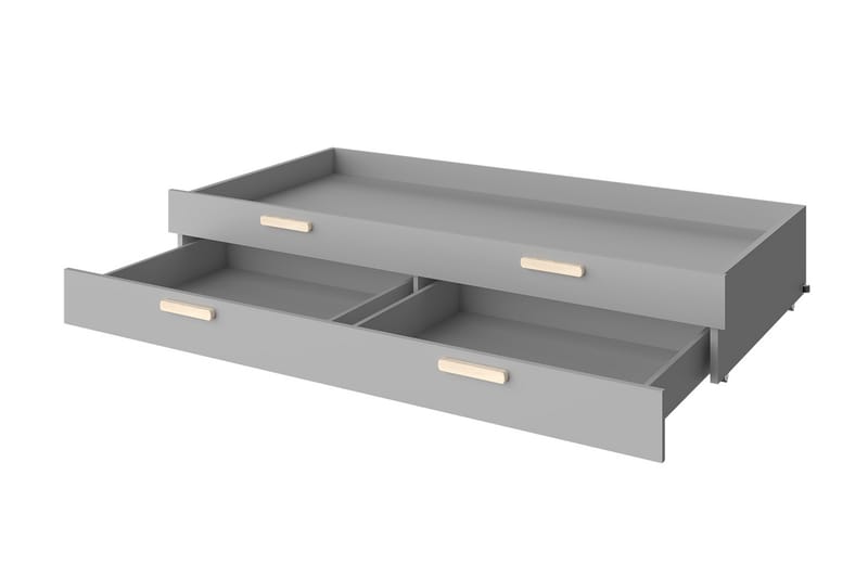 Pok Barnsäng + madrass 200x83x32 cm - Ljusgrå/Vit - Möbler - Barnmöbler - Barnsäng & juniorsäng