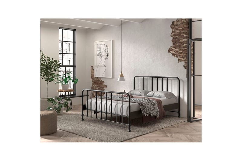 Säng Bronxx Svart, 160 x 200 cm - Svart, 160 x 200 cm - Möbler - Barnmöbler - Barnsäng & juniorsäng