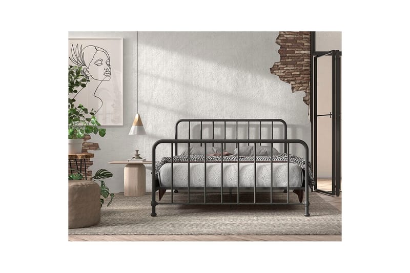 Säng Bronxx Svart, 160 x 200 cm - Svart, 160 x 200 cm - Möbler - Barnmöbler - Barnsäng & juniorsäng