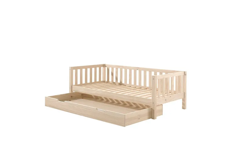 Säng Fritz med 1 Låda Naturlig - Naturlig - Möbler - Barnmöbler - Barnsäng & juniorsäng