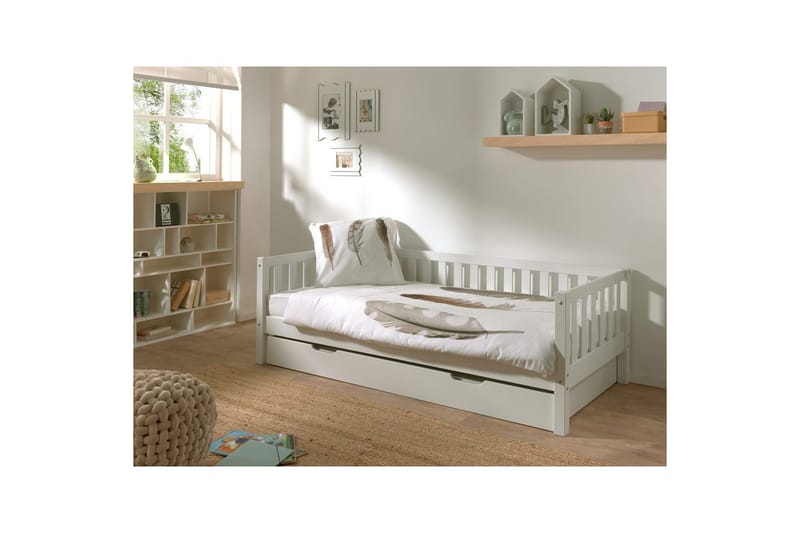 Säng Fritz med 1 Låda Vit - Vit - Möbler - Barnmöbler - Barnsäng & juniorsäng