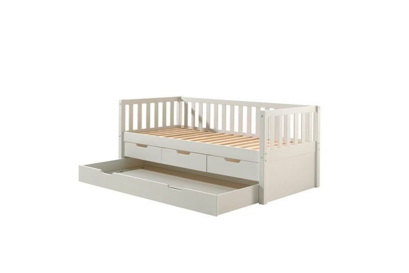 Säng Fritz med 3 Lådor och Undersäng Vit - Vit - Möbler - Barnmöbler - Barnsäng & juniorsäng