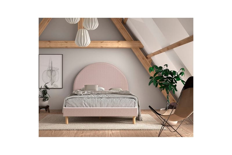 Säng med 2 nattduksbord Moon 140x200 cm Rosa - Rosa - Möbler - Barnmöbler - Barnsäng & juniorsäng