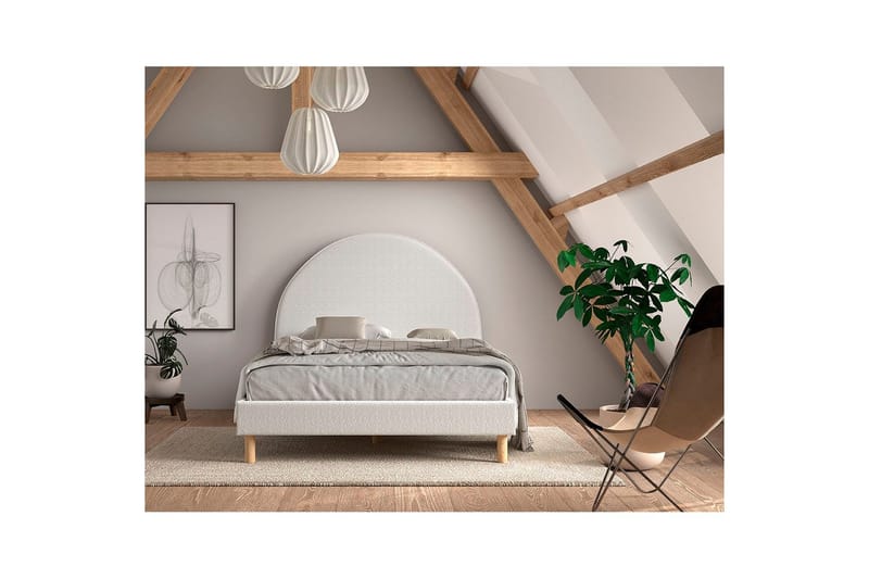 Säng med 2 nattduksbord Moon 140x200 cm Vit - Vit - Möbler - Barnmöbler - Barnsäng & juniorsäng