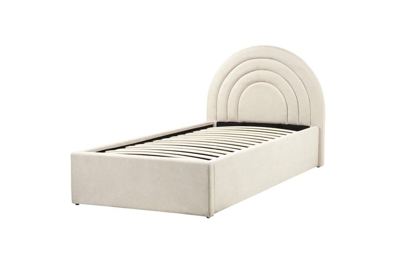 Säng med förvaring Anet Beige/ljust trä, Polyester - Beige/ljust trä, Polyester - Möbler - Barnmöbler - Barnsäng & juniorsäng