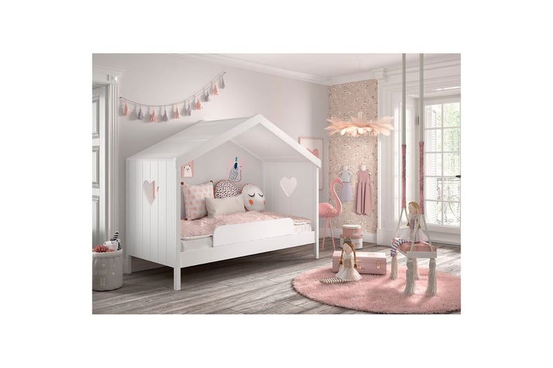 Säng med fallskydd Amori Vit - Möbler - Barnmöbler - Barnsäng & juniorsäng - Hussäng