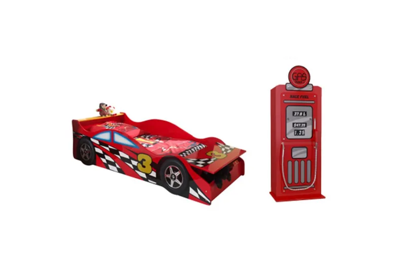 Säng med garderob Race Red 70x140 cm, undefined