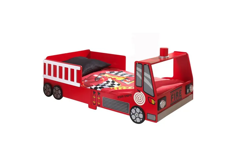 Säng med garderob Vipack Brandbil Röd 70x140 cm Vipack Red - Möbler - Barnmöbler - Barnsäng & juniorsäng - Bilsäng