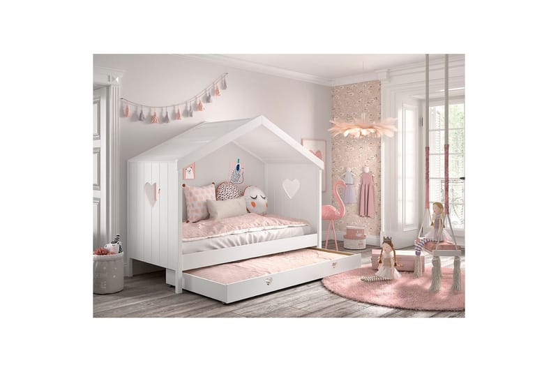 Säng med låda Amori Vit - Möbler - Barnmöbler - Barnsäng & juniorsäng - Hussäng