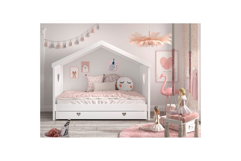 Säng med låda Amori Vit - Möbler - Barnmöbler - Barnsäng & juniorsäng - Hussäng