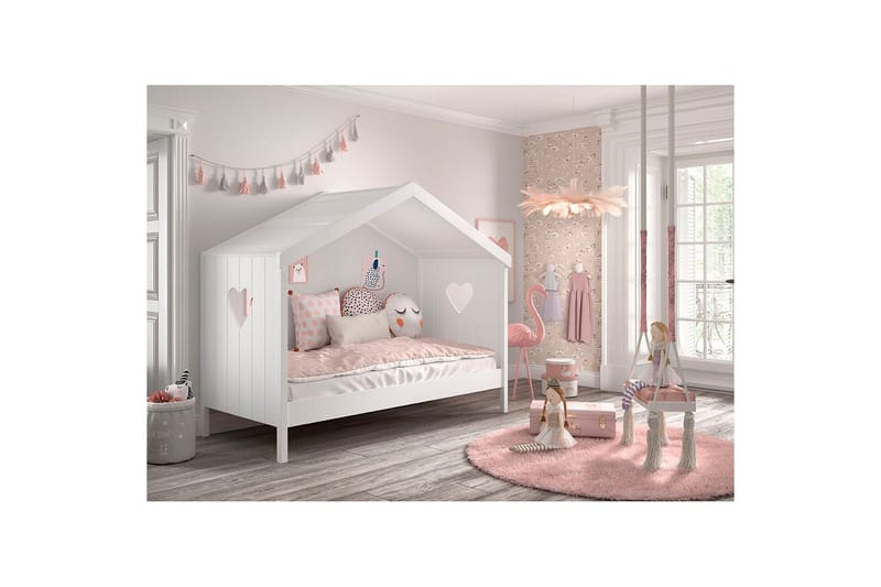 Säng med låda fallskydd Amori Vit - Möbler - Barnmöbler - Barnsäng & juniorsäng - Hussäng