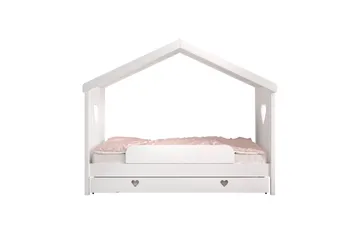Säng med låda fallskydd Amori Vit - Möbler - Barnmöbler - Barnsäng & juniorsäng - Hussäng