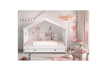 Säng med låda fallskydd Amori Vit - Möbler - Barnmöbler - Barnsäng & juniorsäng - Hussäng