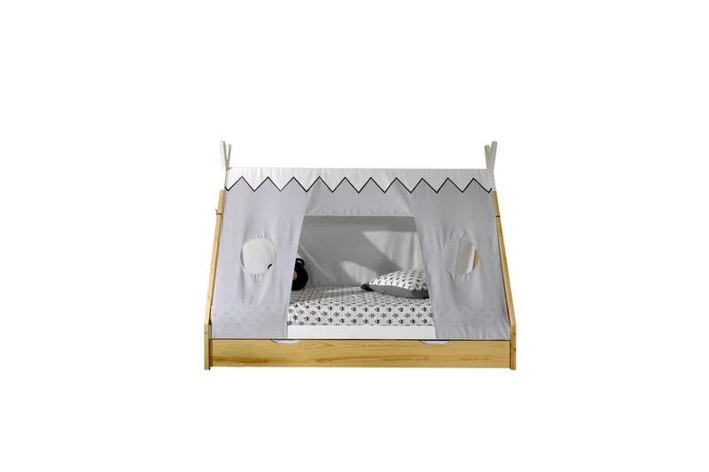 Säng med Lådtextilsats Tipi Natur, Natur