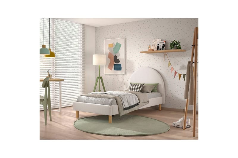 Säng med nattduksbord Moon 90x200 cm Wite - Wite - Möbler - Barnmöbler - Barnsäng & juniorsäng