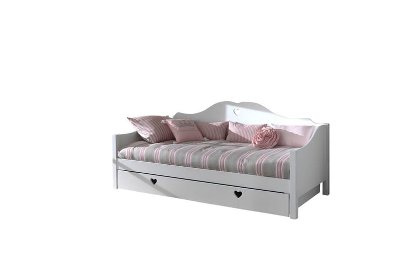 Säng med ribbotten låda Amori Vit, undefined