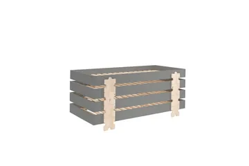 Säng Modulo med pusselbitarfötter Grå, 4