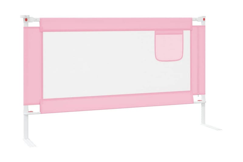 Sängskena för barn rosa 140x25 cm tyg - Rosa - Möbler - Barnmöbler - Barnsäng & juniorsäng
