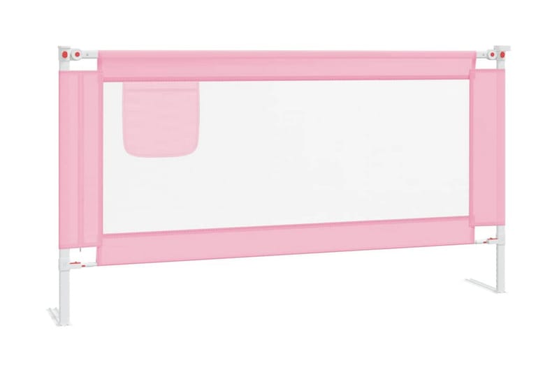 Sängskena för barn rosa 160x25 cm tyg - Rosa - Barnsäng & juniorsäng - Fallskydd säng