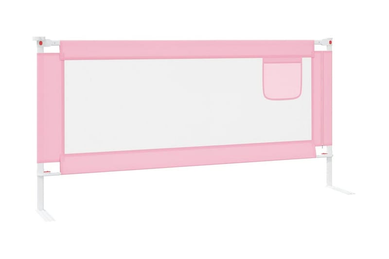 Sängskena för barn rosa 190x25 cm tyg - Rosa - Möbler - Barnmöbler - Barnsäng & juniorsäng
