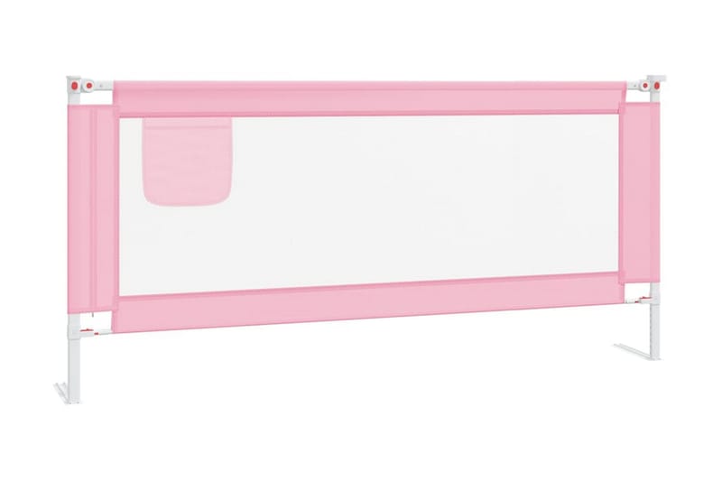 Sängskena för barn rosa 200x25 cm tyg - Rosa - Möbler - Barnmöbler - Barnsäng & juniorsäng