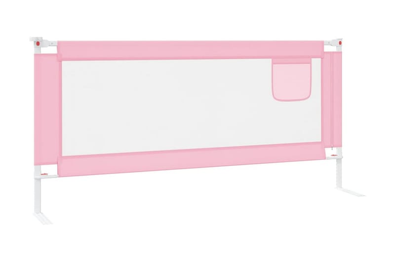 Sängskena för barn rosa 200x25 cm tyg - Rosa - Barnsäng & juniorsäng - Fallskydd säng