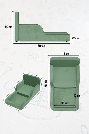 Selnor Barnsäng 90x90x210 cm - Marinblå - Möbler - Barnmöbler - Barnsäng & juniorsäng