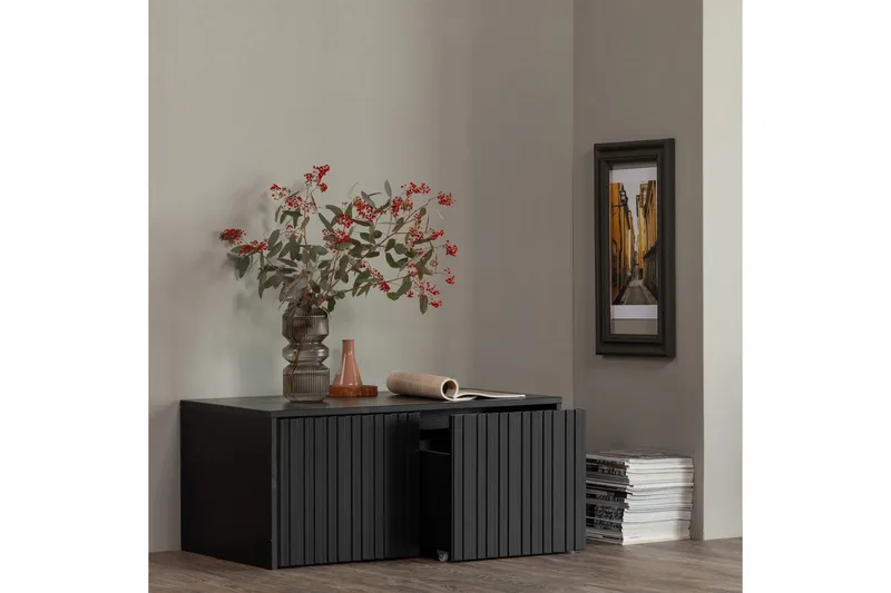 Våningsbänk Ny Gravure - Svart, Tall - Möbler - Stolar & fåtöljer - Sittbänk - Hallbänk