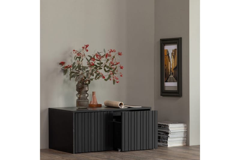 Våningsbänk Ny Gravure - Svart, Tall - Möbler - Stolar & fåtöljer - Sittbänk - Hallbänk