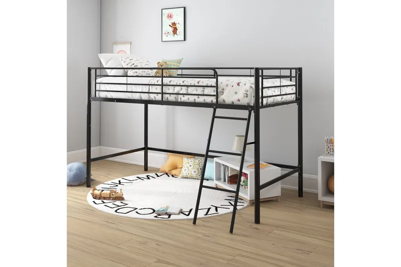 Våningssäng Jodie Svart - Svart - Möbler - Barnmöbler - Barnsäng & juniorsäng - Loftsäng barn