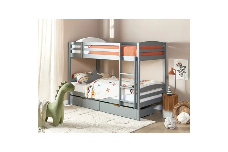 Våningssäng med lådor Regat med lådor Grå - Grå - Möbler - Barnmöbler - Barnsäng & juniorsäng - Våningssäng barn