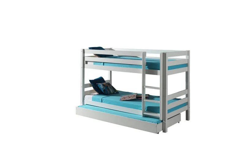 Våningssäng med undersäng Pino Vit, 140 cm, Vit, 140 cm