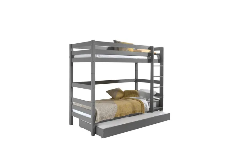 Våningssäng med undersäng Pino Grå, 180 cm - Grå, 180 cm - Möbler - Barnmöbler - Barnsäng & juniorsäng - Våningssäng barn