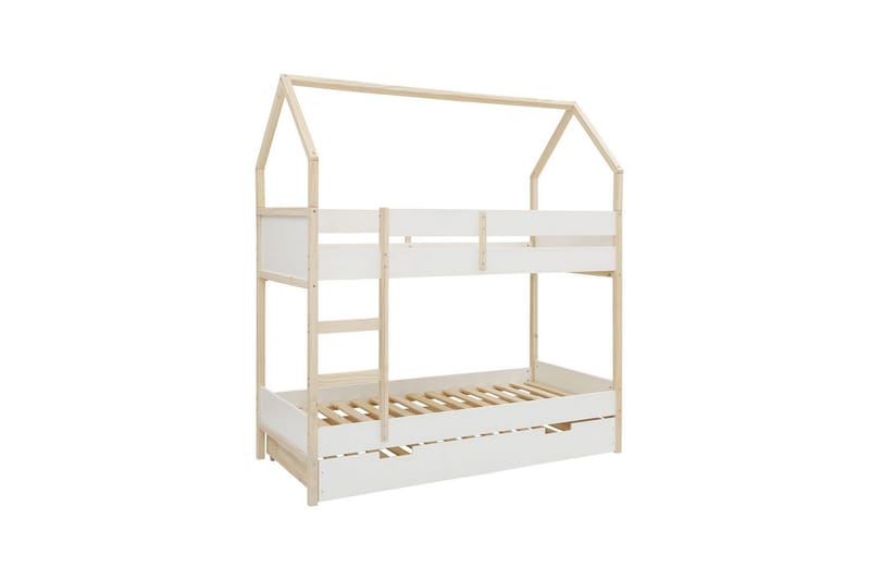 Våningssäng Square Line Vit, 223x205x96 cm - Vit, 223x205x96 cm - Möbler - Barnmöbler - Barnsäng & juniorsäng - Loftsäng barn