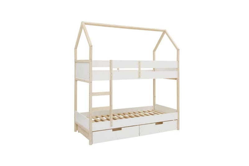 Våningssäng Square Line Vit, 223x205x96 cm - Vit, 223x205x96 cm - Möbler - Barnmöbler - Barnsäng & juniorsäng - Loftsäng barn