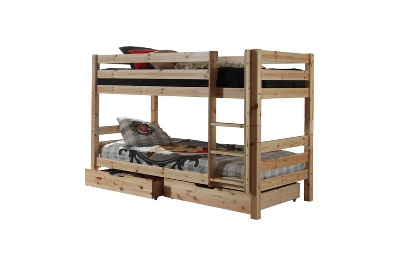 Våningssäng Pino Set med 2 Lådor Naturlig, 140 cm, Naturlig, 140 cm