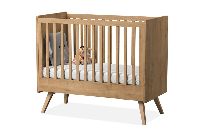 Vintage Spjälsäng 60x120 cm Trä/Natur - Brun - Möbler - Barnmöbler - Barnsäng & juniorsäng - Spjälsäng