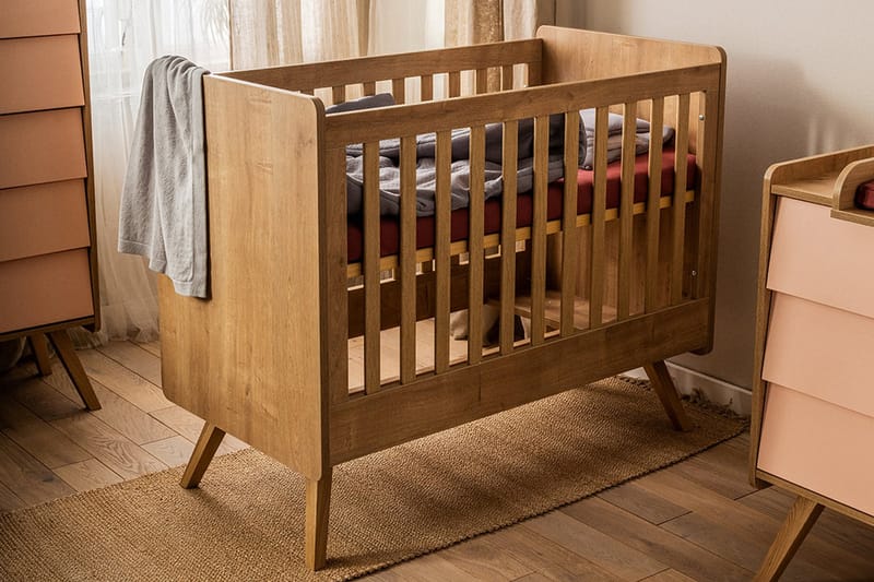 Vintage Spjälsäng 60x120 cm Trä/Natur - Brun - Möbler - Barnmöbler - Barnsäng & juniorsäng - Spjälsäng