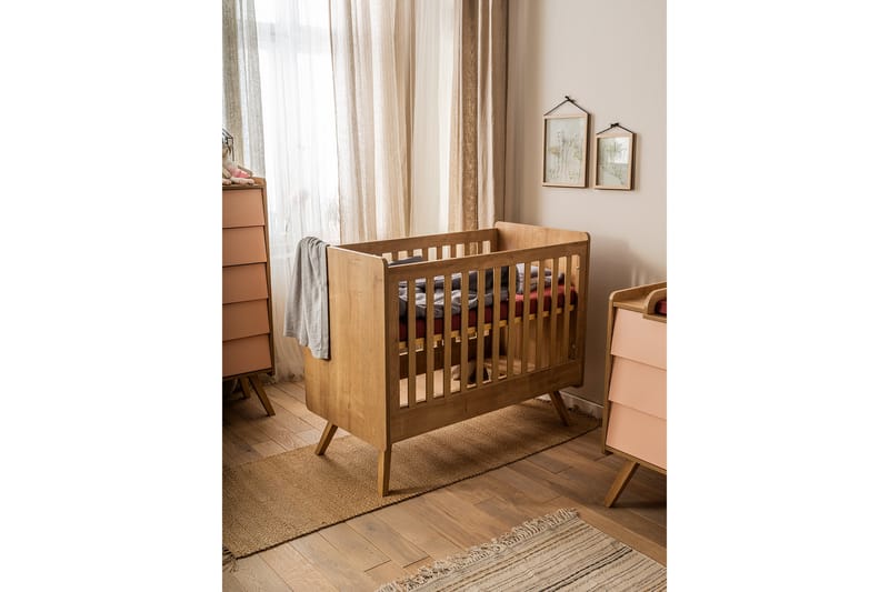 Vintage Spjälsäng 60x120 cm Trä/Natur - Brun - Möbler - Barnmöbler - Barnsäng & juniorsäng - Spjälsäng