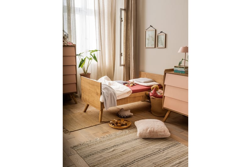 Vintage Spjälsäng 70x140 cm Trä/Natur - Ek - Möbler - Barnmöbler - Barnsäng & juniorsäng - Spjälsäng