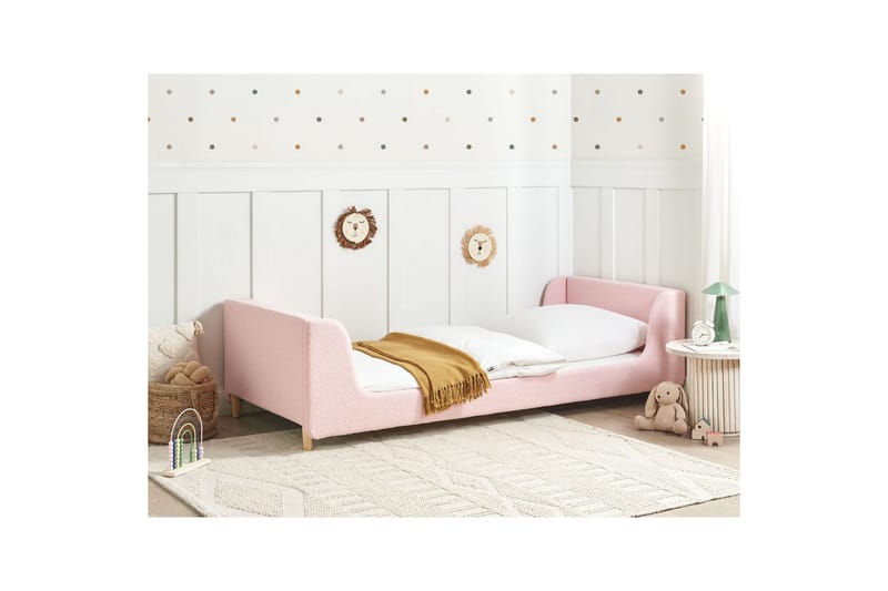 Barnsäng Laye - Rosa, ljust trä - Möbler - Barnmöbler - Barnsäng & juniorsäng