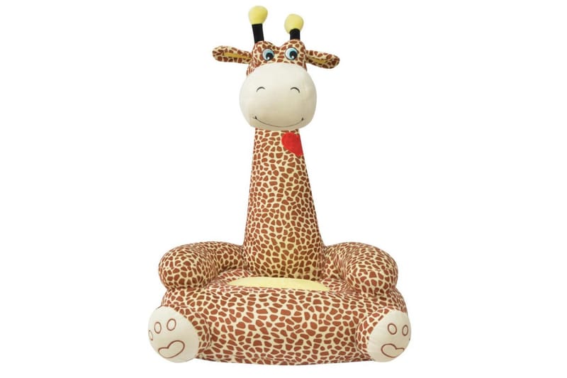 Barnstol i plysch giraff brun - Brun - Möbler - Barnmöbler - Barnstol - Barnfåtölj
