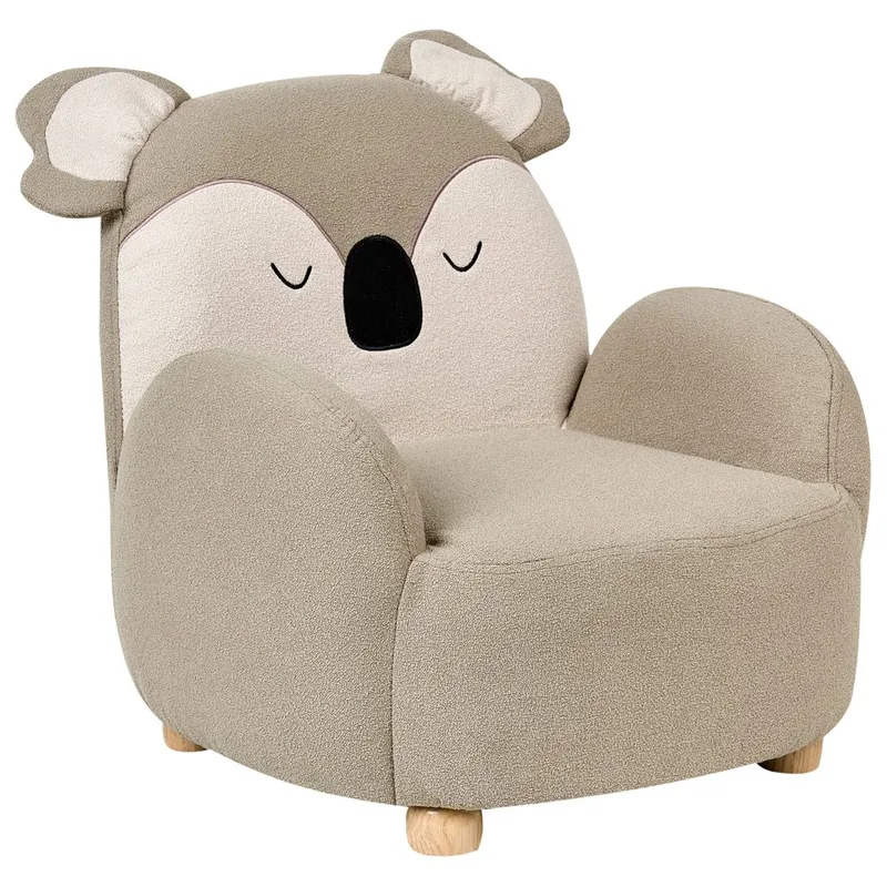 Barnfåtölj Hervik, Beige, vit, brun/55x49x63