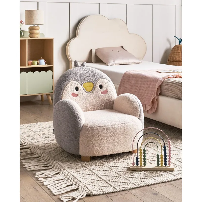 Barnfåtölj Hervik - Grå, vit, brun/50x55x60 - Möbler - Barnmöbler - Barnstol - Barnfåtölj