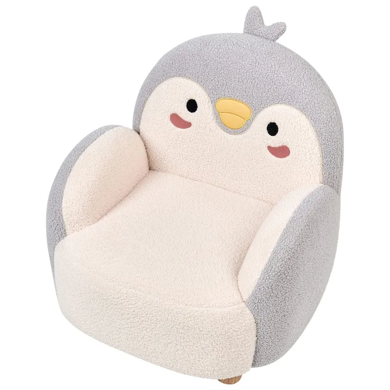 Barnfåtölj Hervik - Grå, vit, brun/50x55x60 - Möbler - Barnmöbler - Barnstol - Barnfåtölj