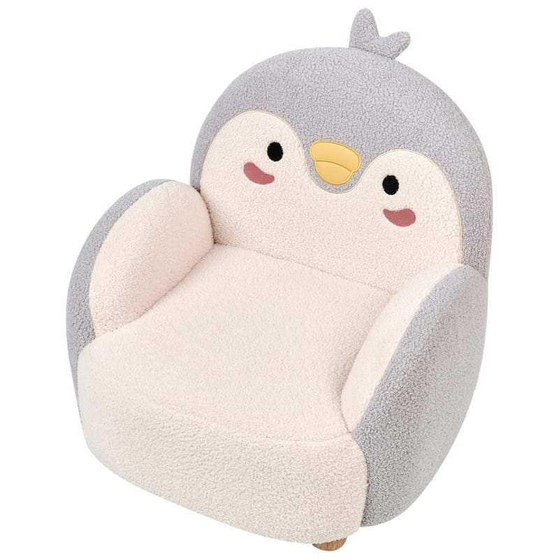 Barnfåtölj Hervik - Grå, vit, brun/50x55x60 - Möbler - Barnmöbler - Barnstol - Barnfåtölj