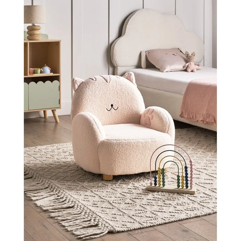 Barnfåtölj Zoar - Vit, brun - Möbler - Barnmöbler - Barnstol - Barnfåtölj