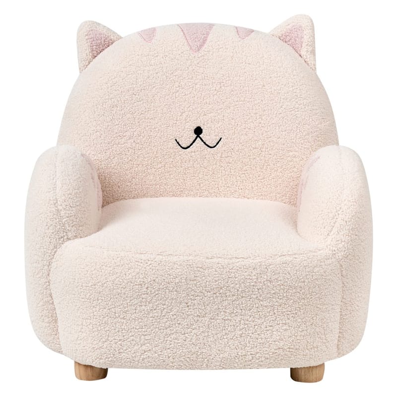 Barnfåtölj Zoar - Vit, brun - Möbler - Barnmöbler - Barnstol - Barnfåtölj
